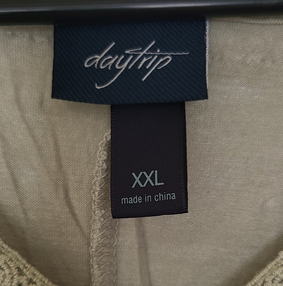 Daytrip Gray Lace Trim Poncho Top - Picture 2 of 6